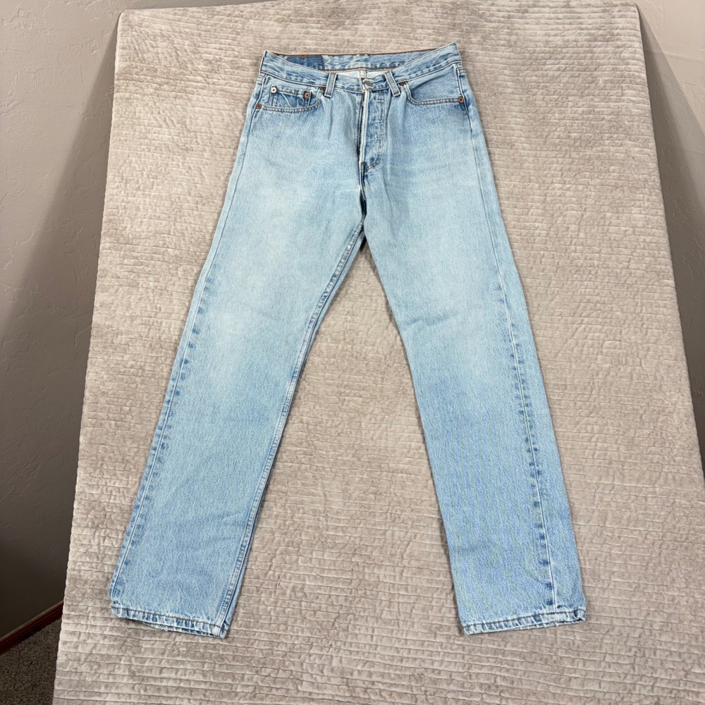 Vintage Levis 6501 0193 Womens High Waist Jeans Light Wash Made in USA 29x30